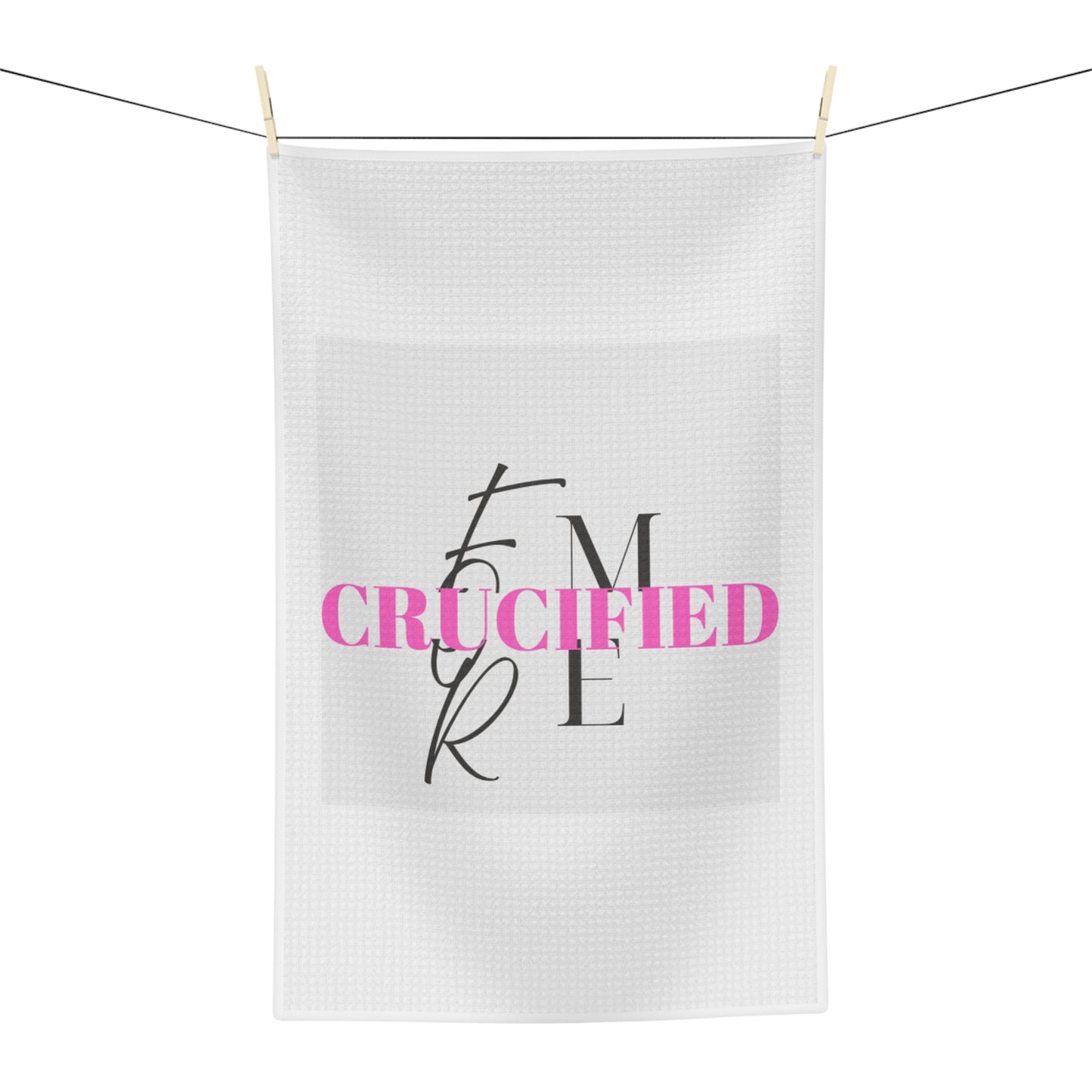 Bold Statement Microfiber Tea Towel - "Crucified" Design