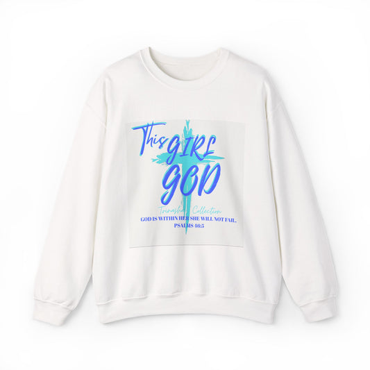 Copy of This Girls Place Is God Crewneck Sweatshirt — Purple Script Cherry Graphic