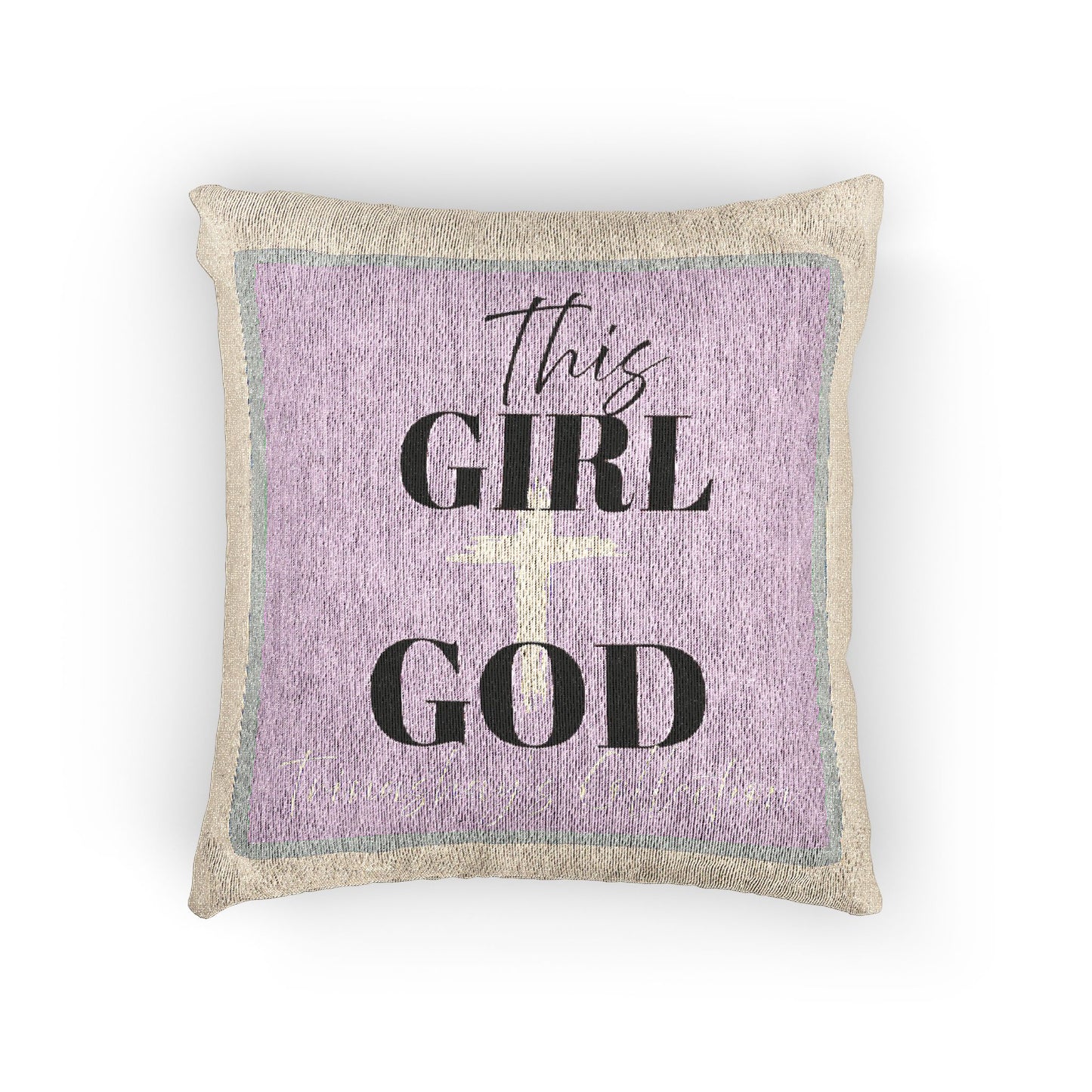 Faith-Inspired Woven Pillow | Christian Home Decor, Inspirational Gift, Uplifting Bedroom Accent, Cozy Living Room Decor, Religious [...]