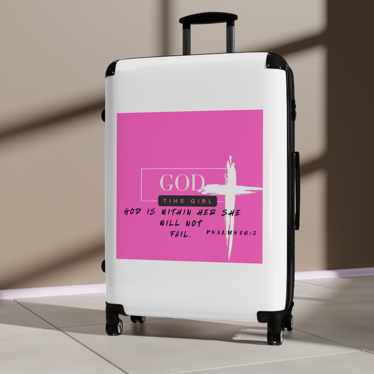 Inspirational Carry-On Suitcase - 'God is Within Her' Design