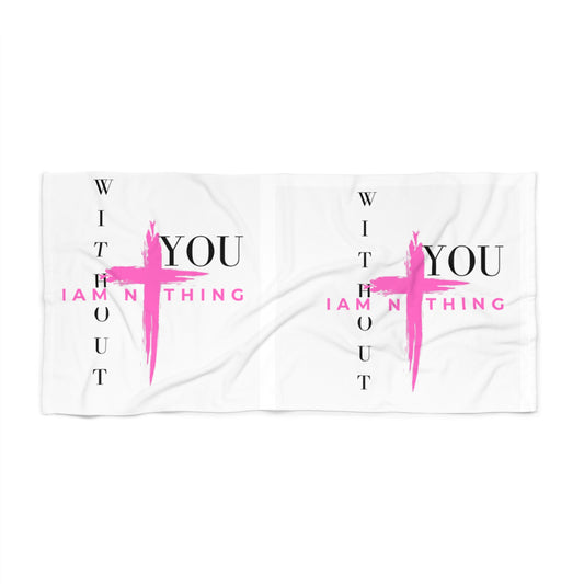 Inspirational Beach Towel with Bold Text Design