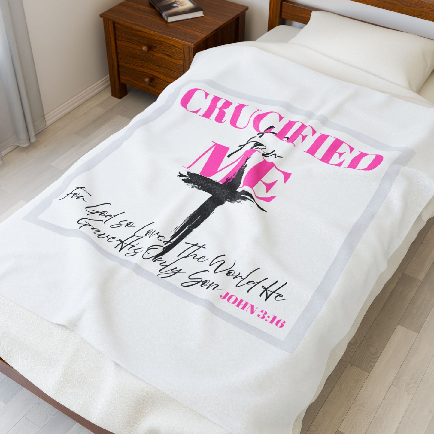 Cozy Velveteen Plush Blanket - 'Crucified for Me' Inspirational Gift, Christ-centered Home Decor, Bible Verse Throw, Cozy Blanket for [...]