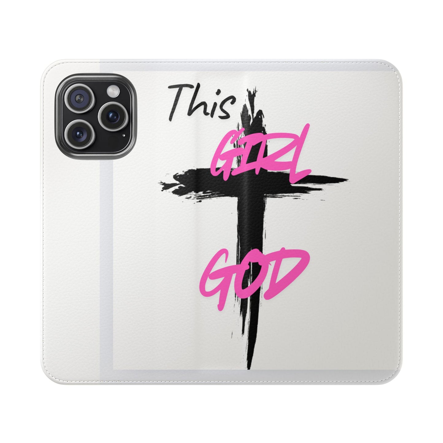 This Girl God Flip Case - Stylish Phone Wallet for Trendy Women