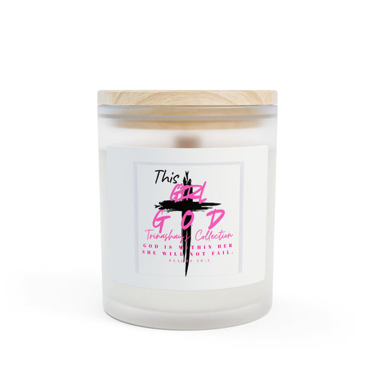 Inspirational 'This Is God' Frosted Glass Candle — 11oz Scented Soy Candle