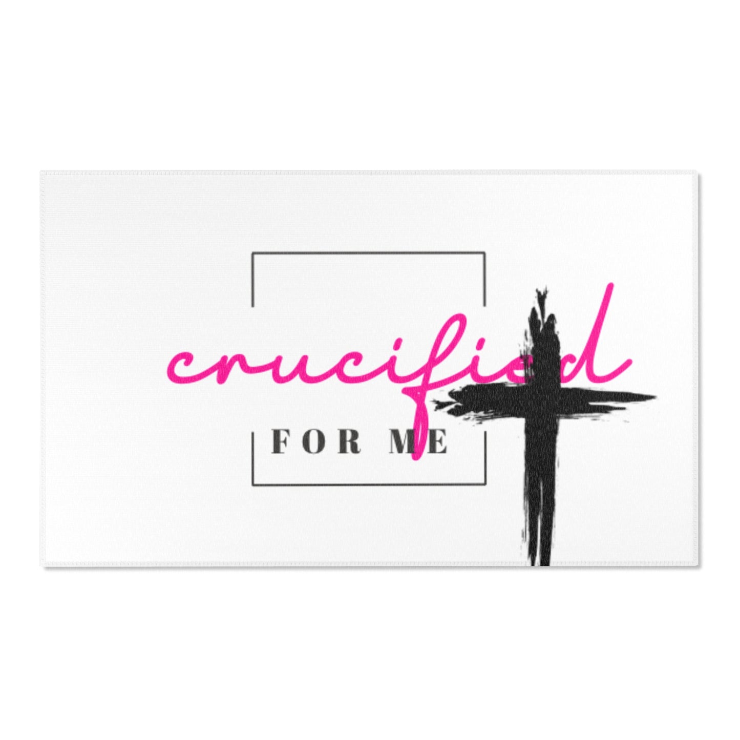 Inspirational Area Rug - "Crucified For Me" Design for Faithful Homes