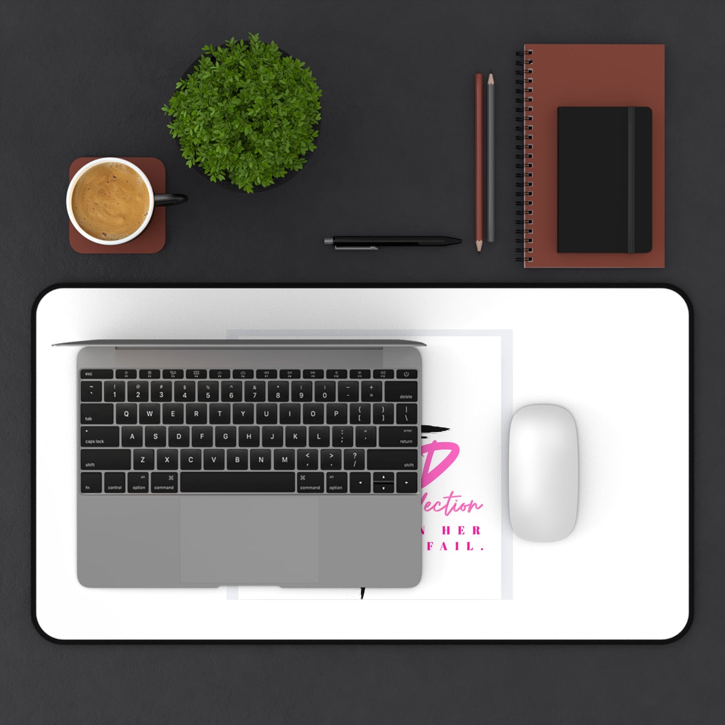 God Is Within Her Inspirational Desk Mat — Pink Faith Desk Mat