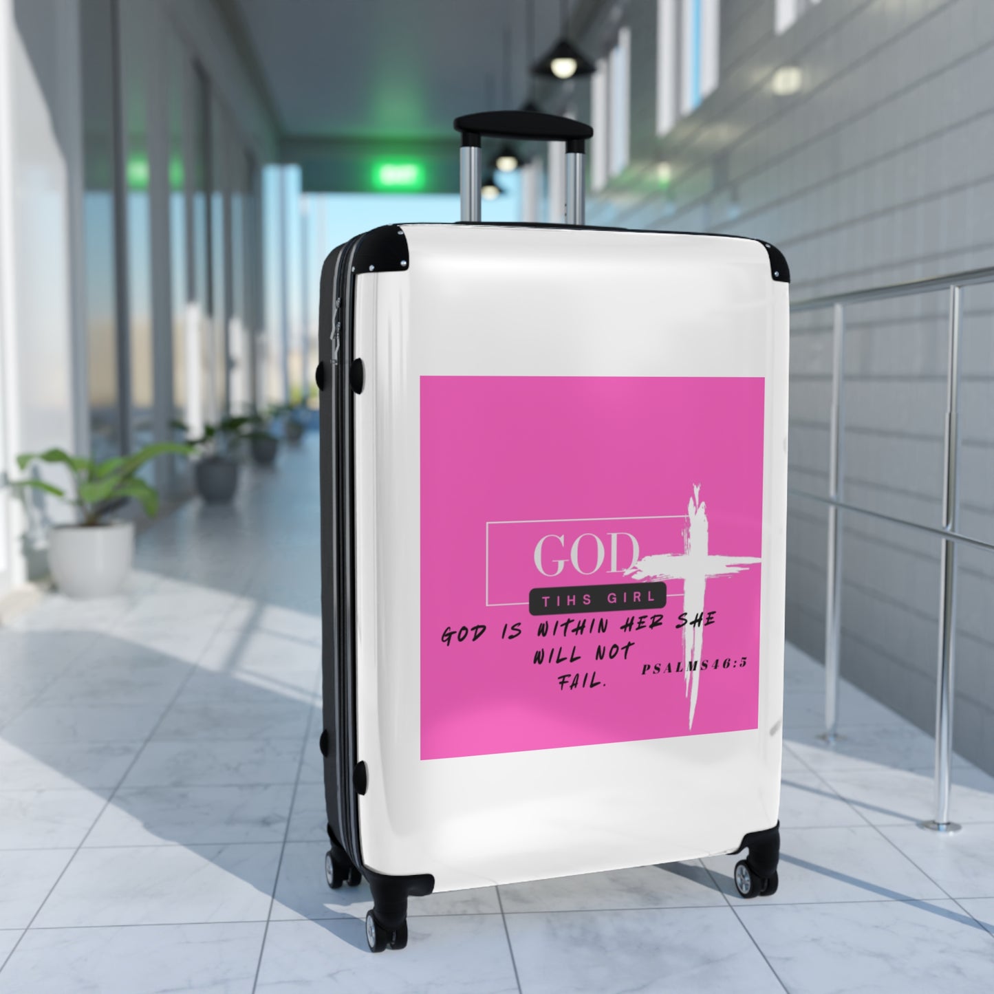 Inspirational Carry-On Suitcase - 'God is Within Her' Design