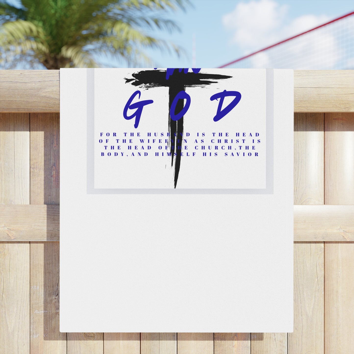 This Man — God Cross Beach Towel | Christian Faith Inspirational Beach Towel