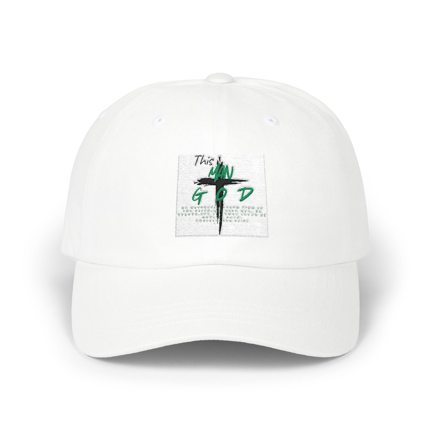 Green Cross Palm Dad Cap – Minimalist Tropical Baseball Hat