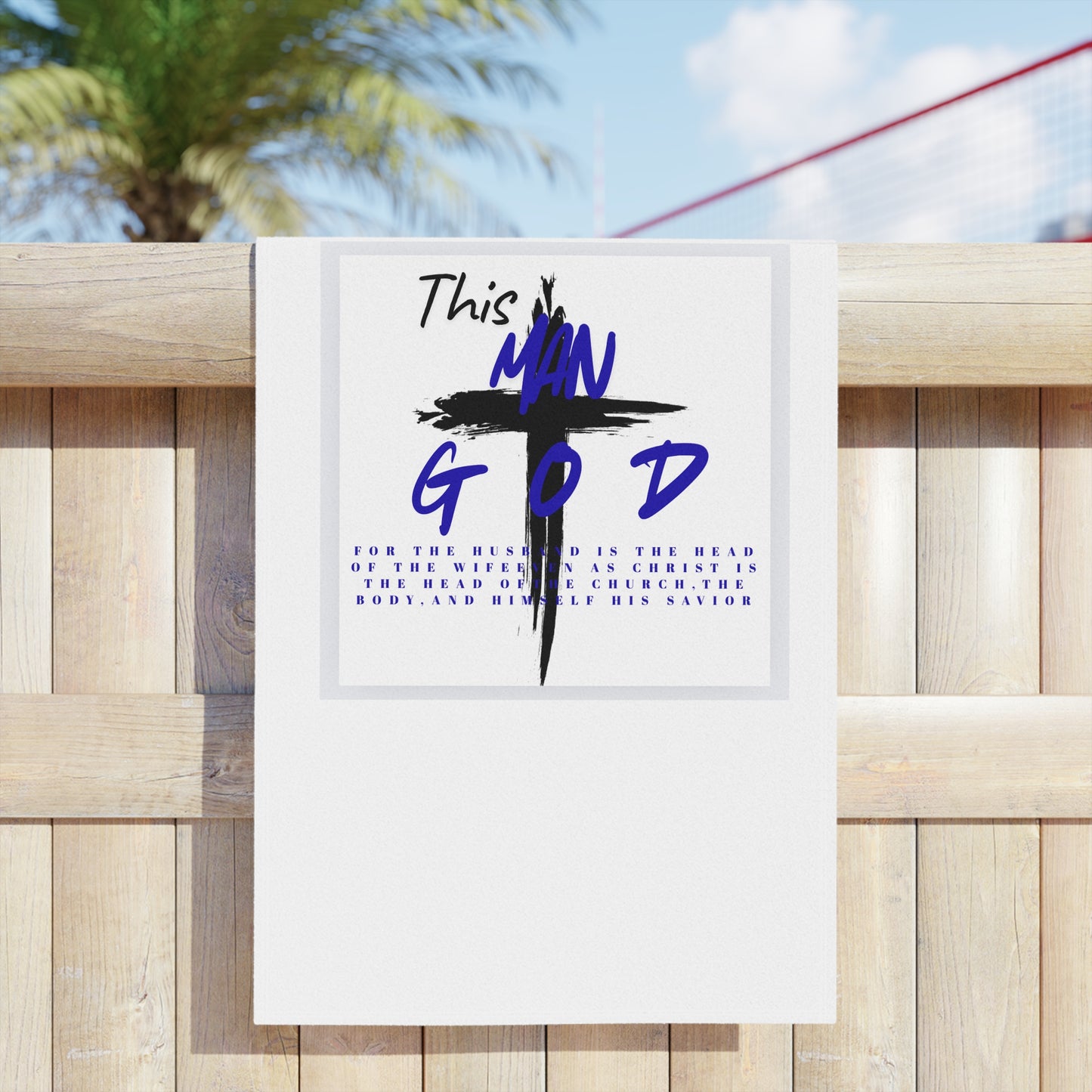 This Man — God Cross Beach Towel | Christian Faith Inspirational Beach Towel