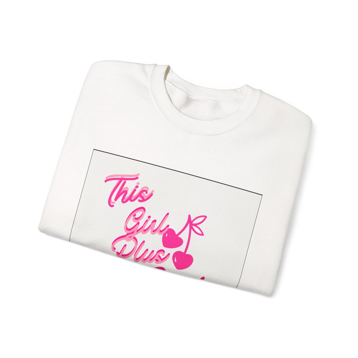Crewneck Sweatshirt — "This Girl Plus God" Pink Script Graphic