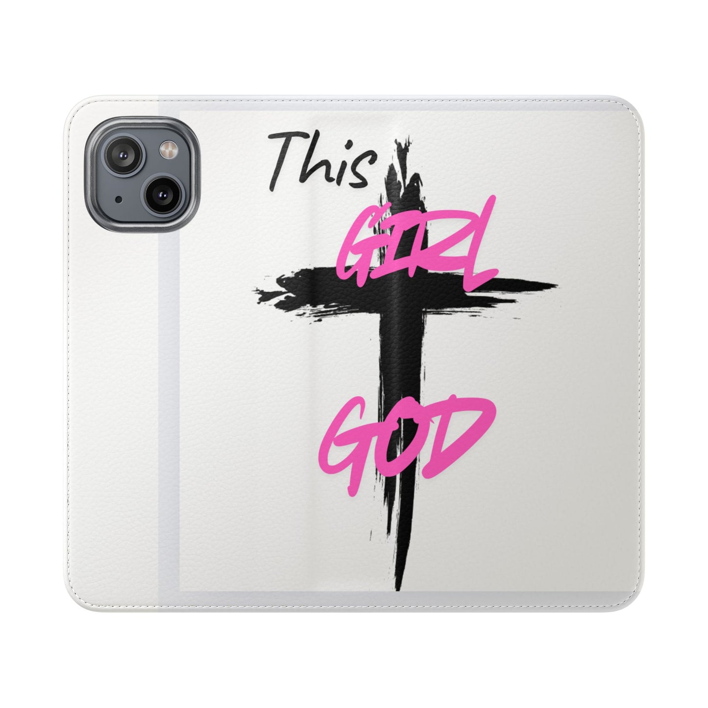 This Girl God Flip Case - Stylish Phone Wallet for Trendy Women