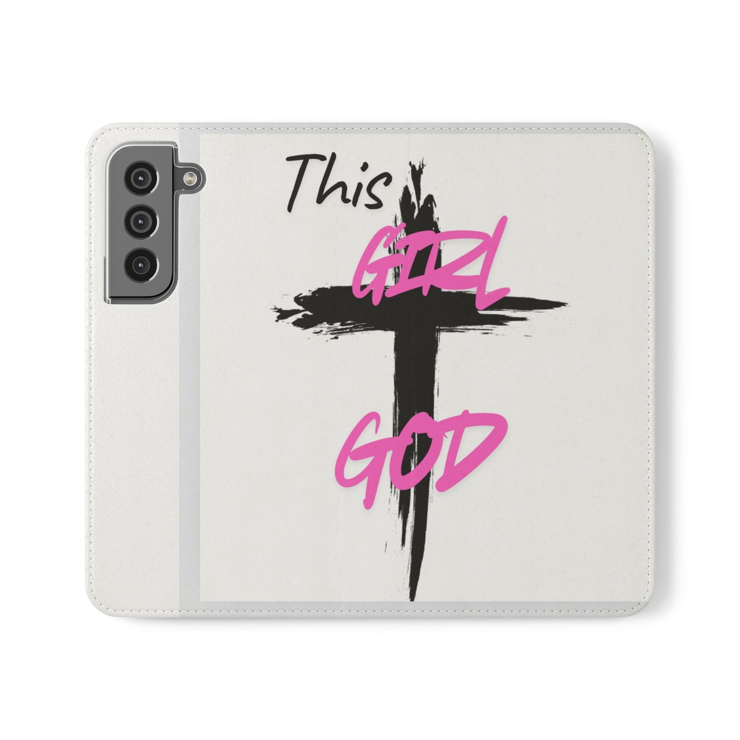 This Girl God Flip Case - Stylish Phone Wallet for Trendy Women