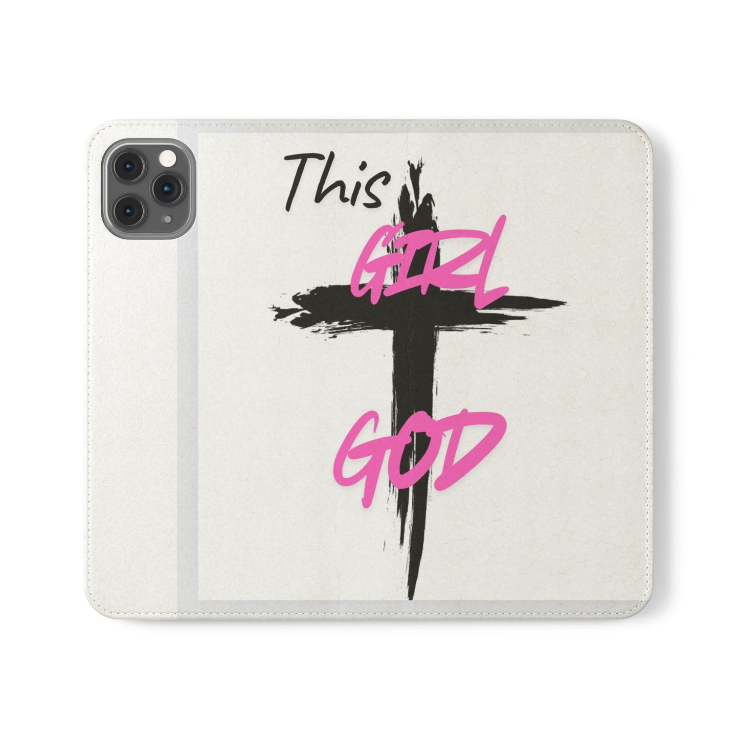 This Girl God Flip Case - Stylish Phone Wallet for Trendy Women