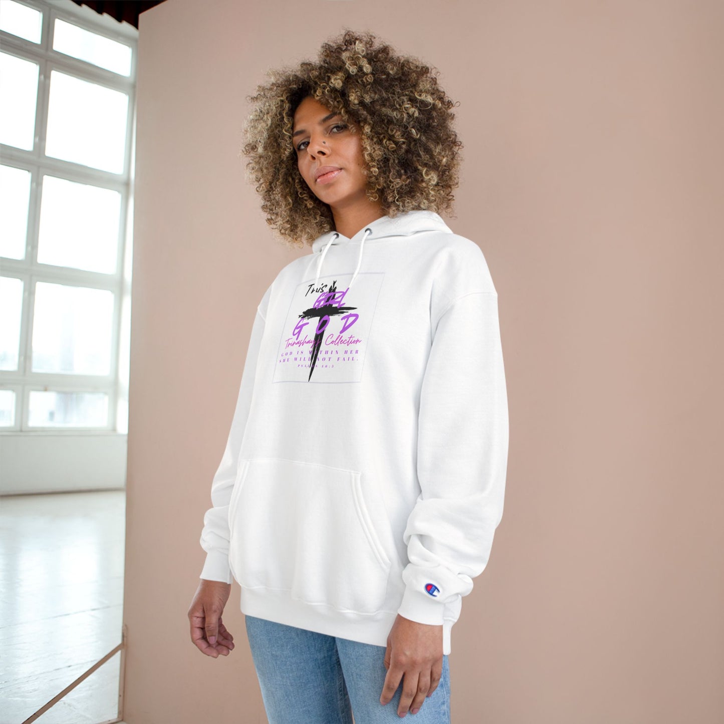Champion Hoodie — "This Is God" Cross Graphic Pullover