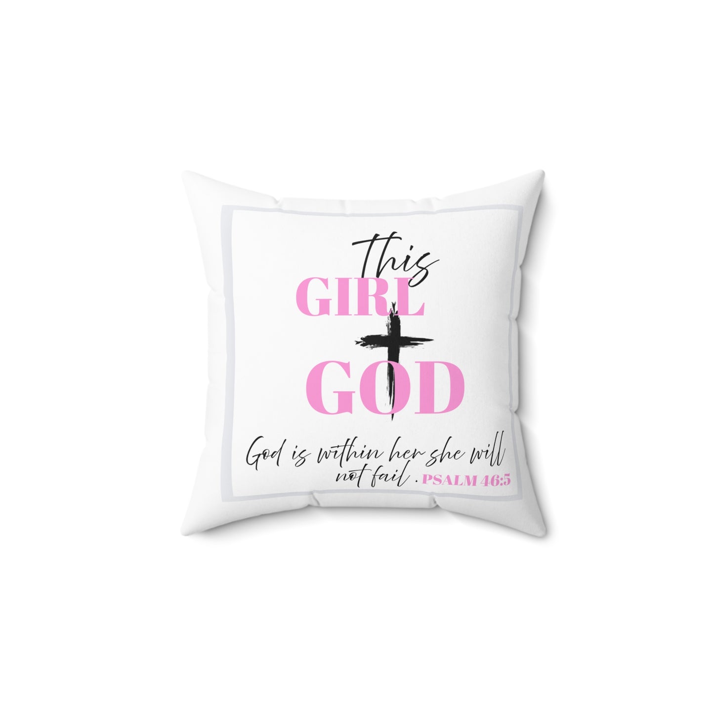 Faith-Inspired Decorative Pillow | This Girl & God | Cozy Home Decor, Christian Gift, Inspirational Cushion, Affirmation Pillow, Room Accent