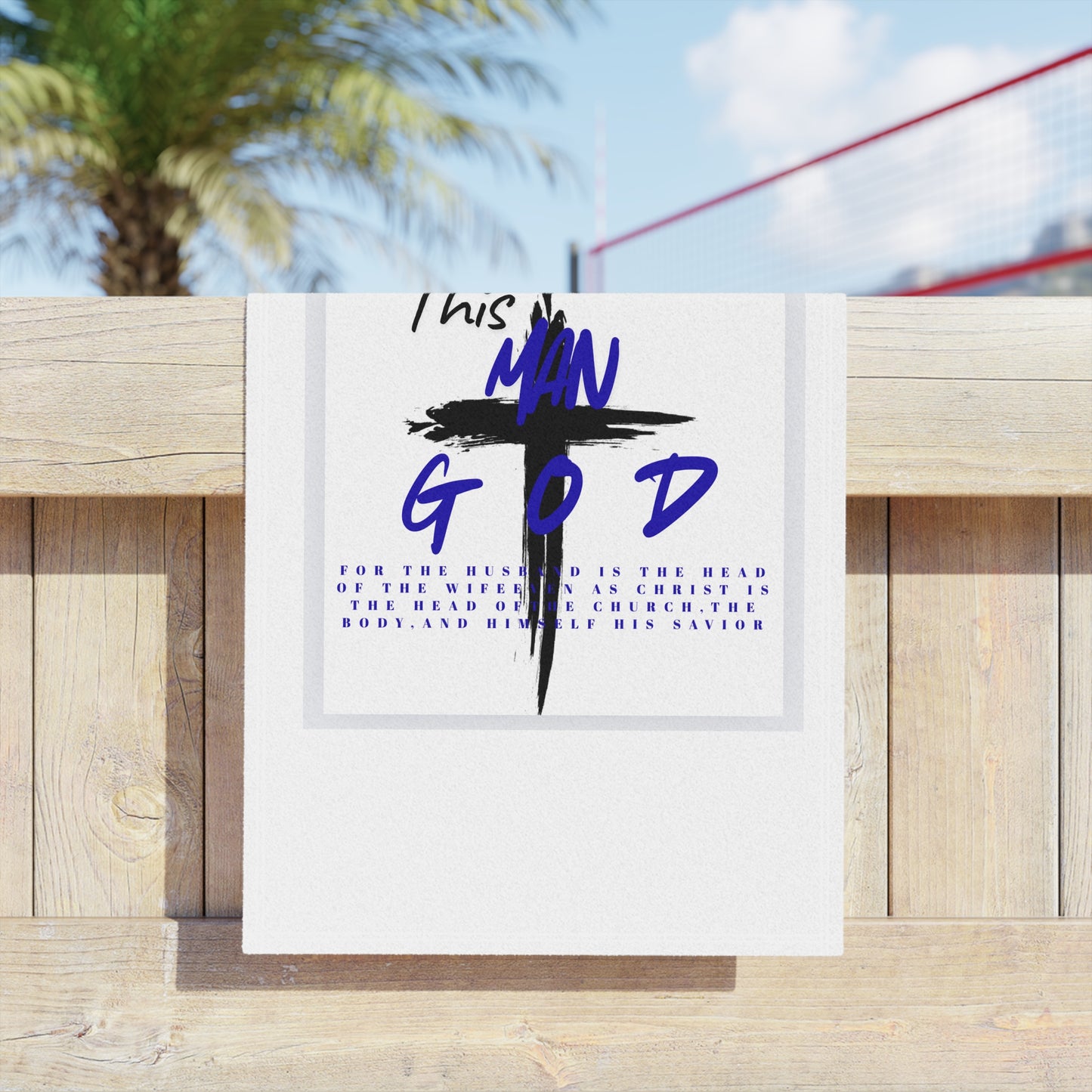 This Man — God Cross Beach Towel | Christian Faith Inspirational Beach Towel