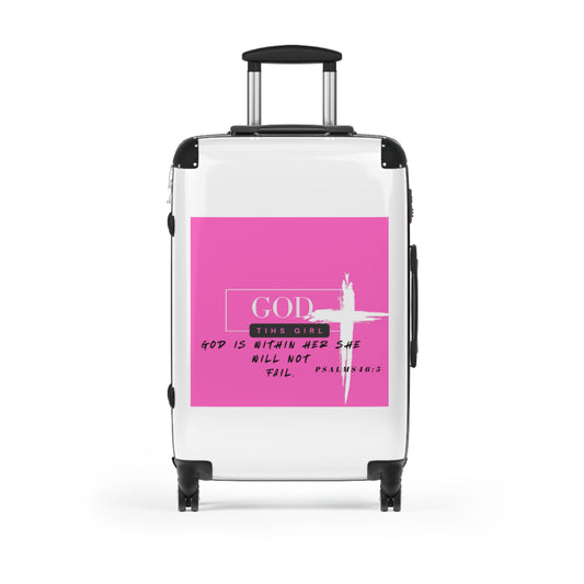 Inspirational Carry-On Suitcase - 'God is Within Her' Design
