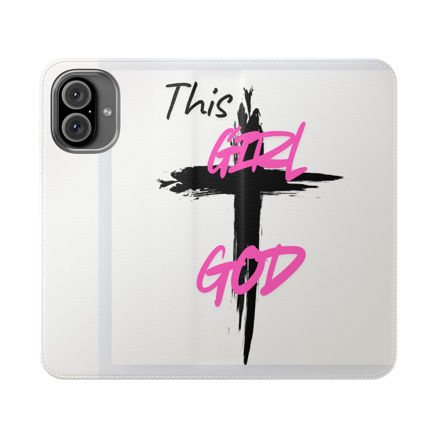 This Girl God Flip Case - Stylish Phone Wallet for Trendy Women