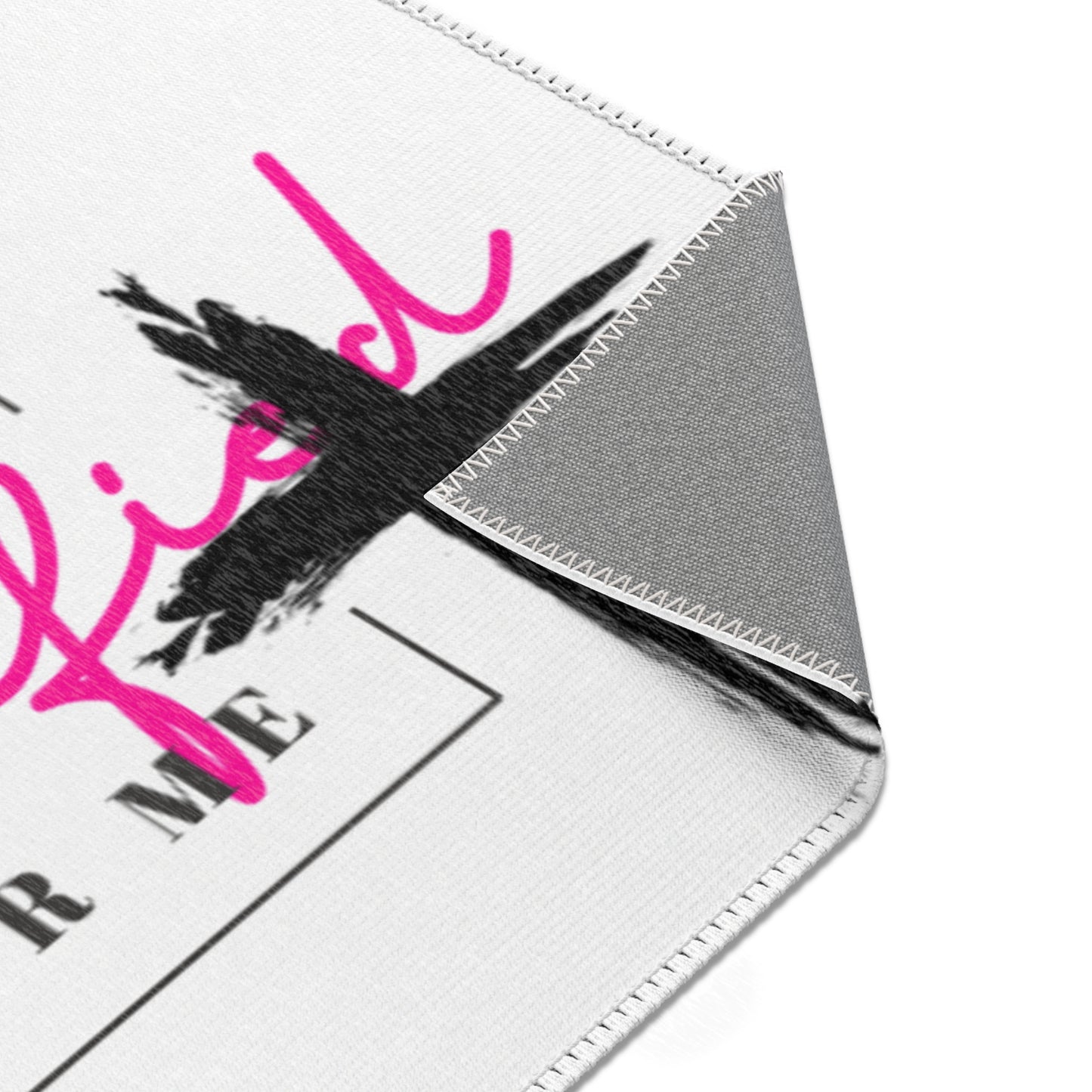 Inspirational Area Rug - "Crucified For Me" Design for Faithful Homes