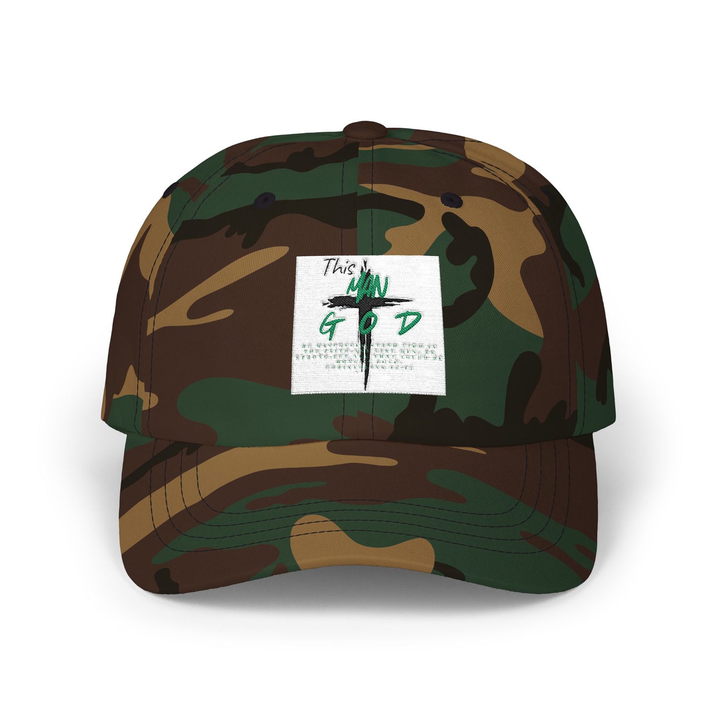 Green Cross Palm Dad Cap – Minimalist Tropical Baseball Hat