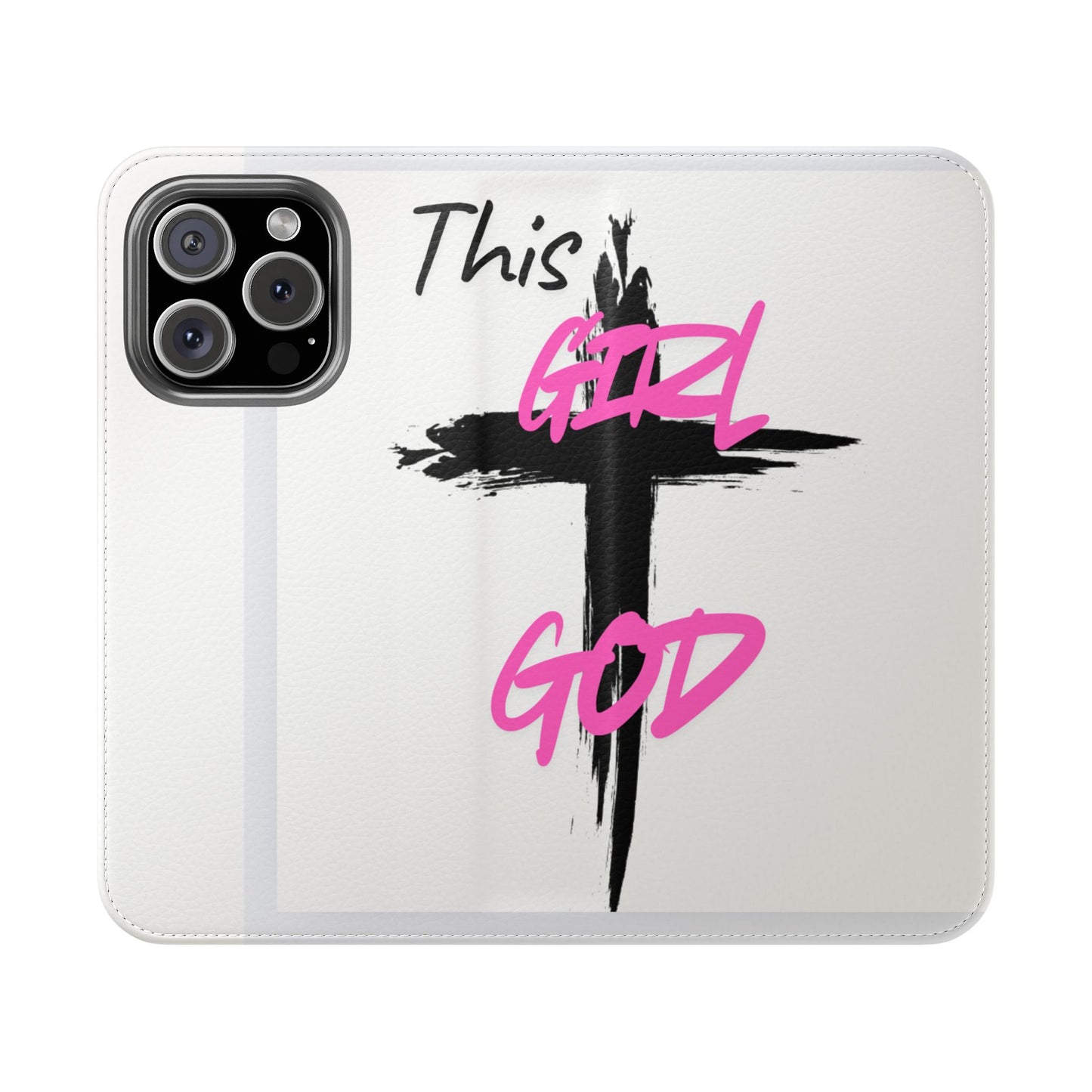 This Girl God Flip Case - Stylish Phone Wallet for Trendy Women
